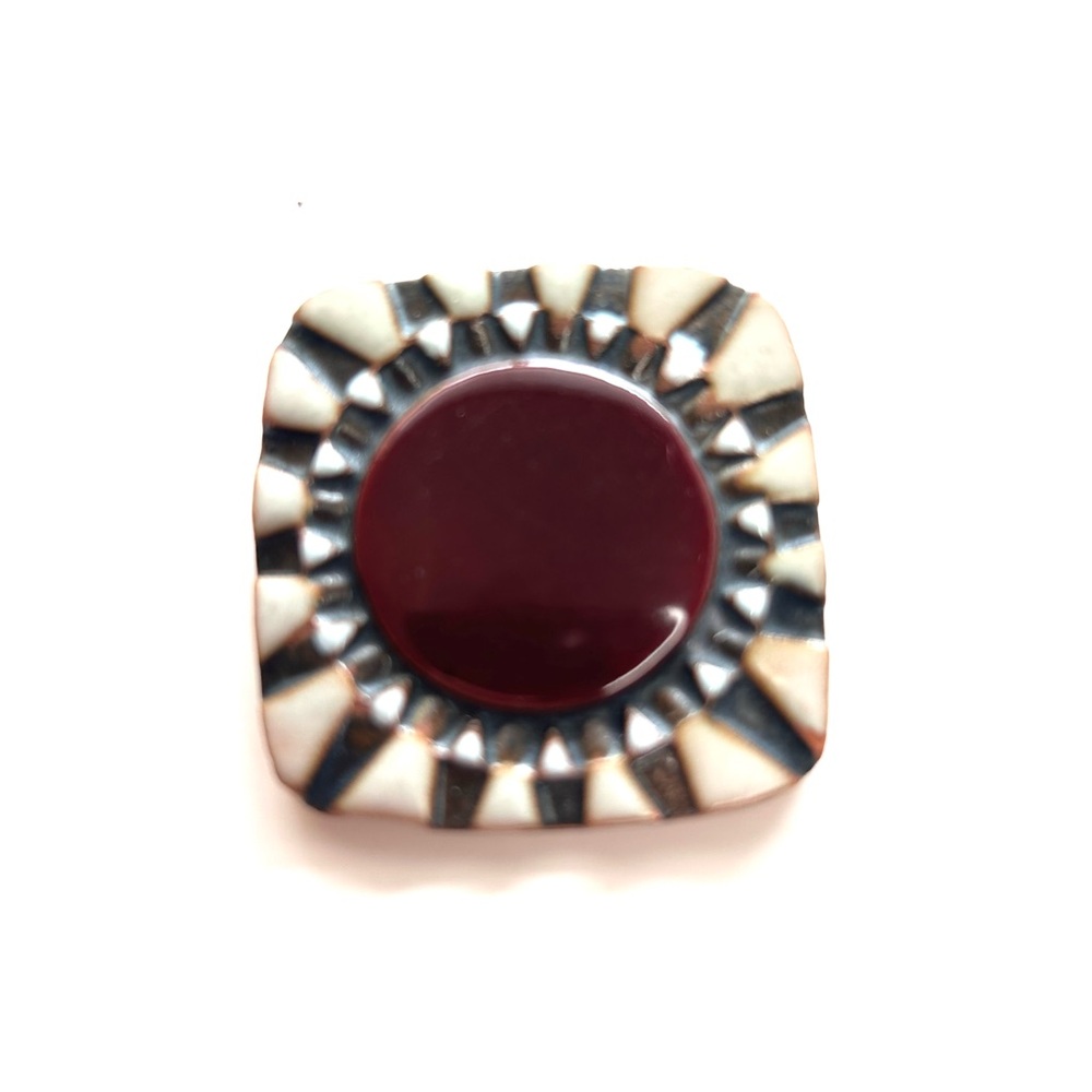 Geometric Ceramic Tile Brooch Pin